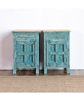 Indian Hand Carved Solid Wooden Bedside Table